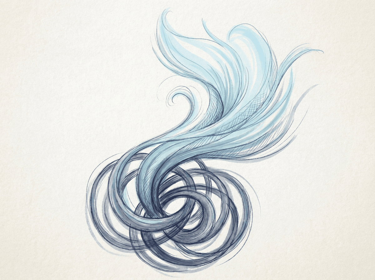 Representação abstrata de quebrar o ciclo e encontrar liberdade