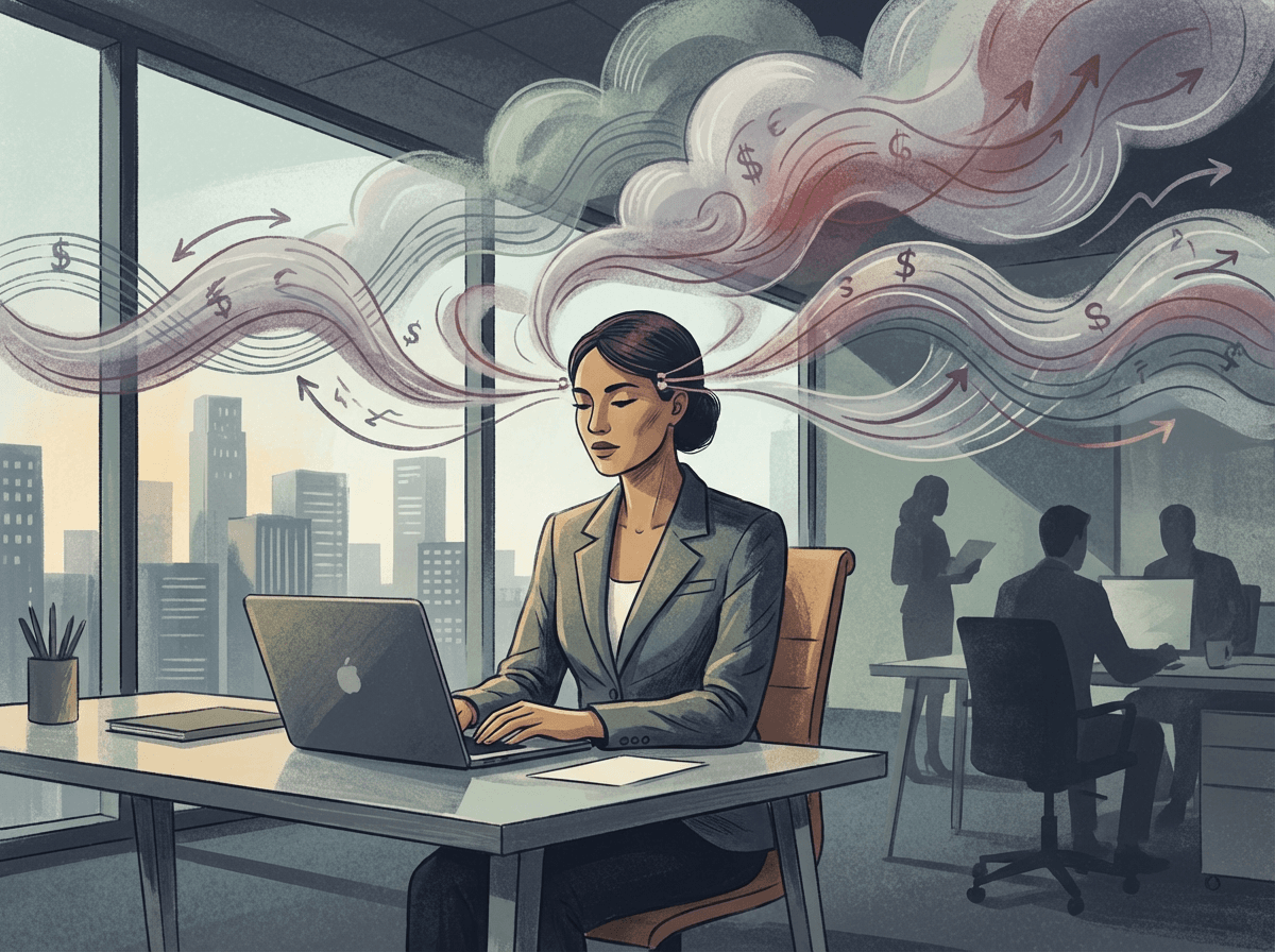 Executiva com preocupações financeiras