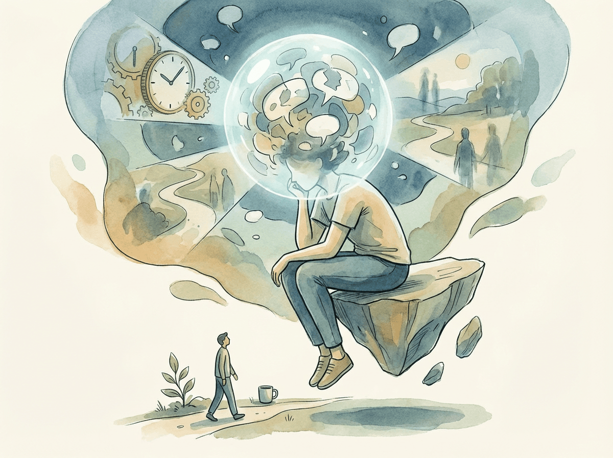 Mente projetando cenários futuros