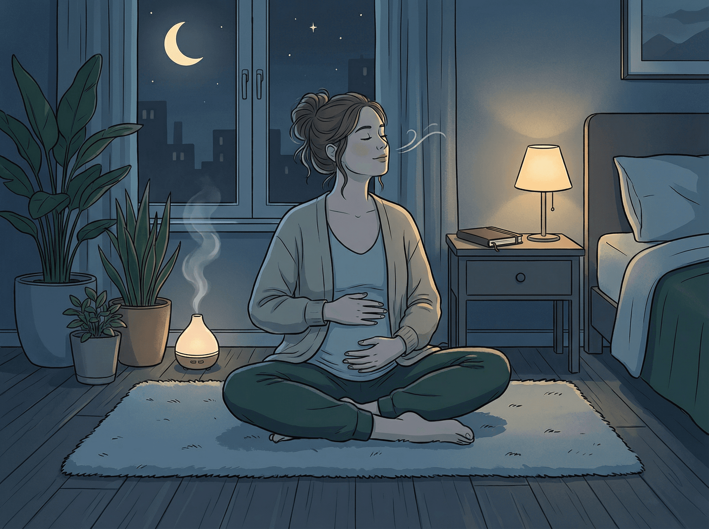 Técnicas de respiração e relaxamento podem ajudar a reduzir a ansiedade antes de dormir