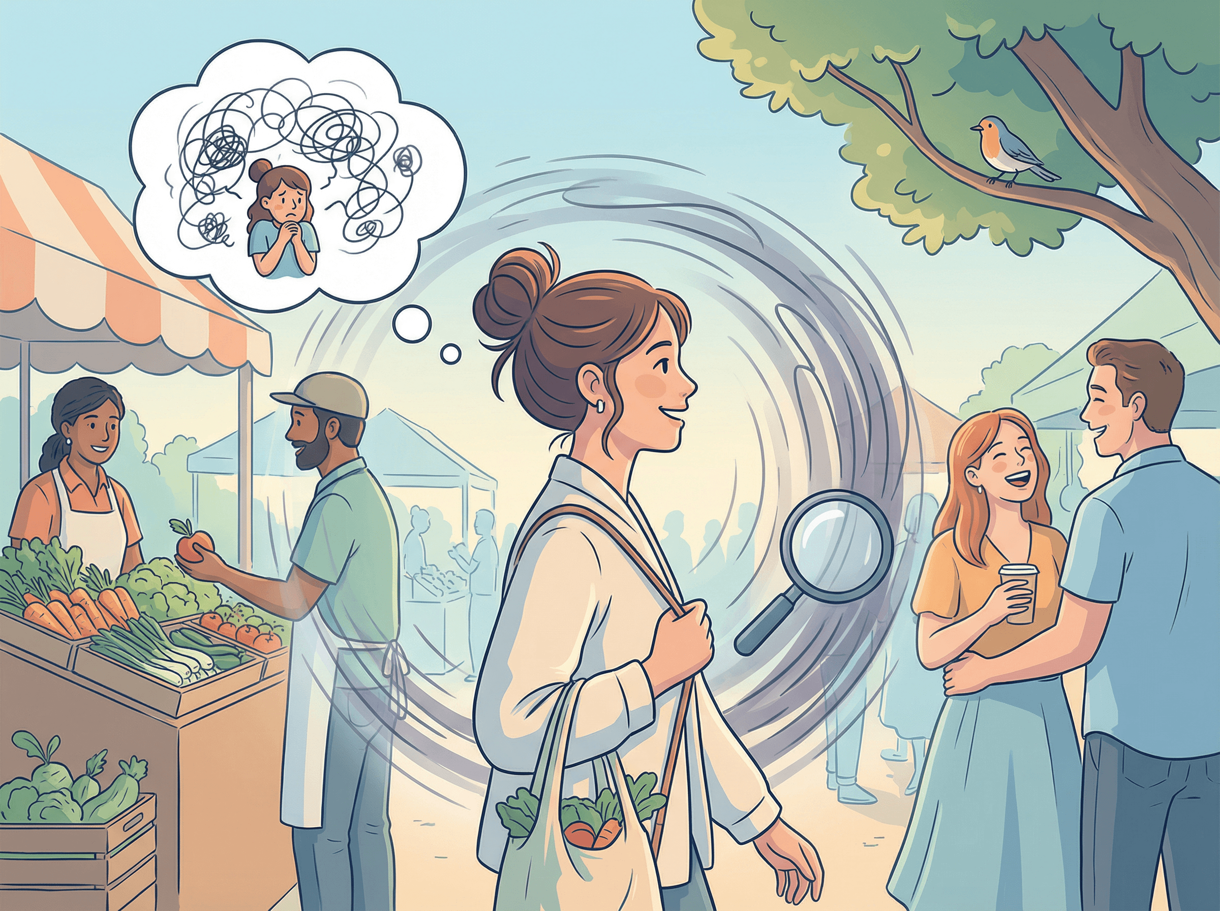 O foco externo reduz a ansiedade e melhora a presença em interações sociais