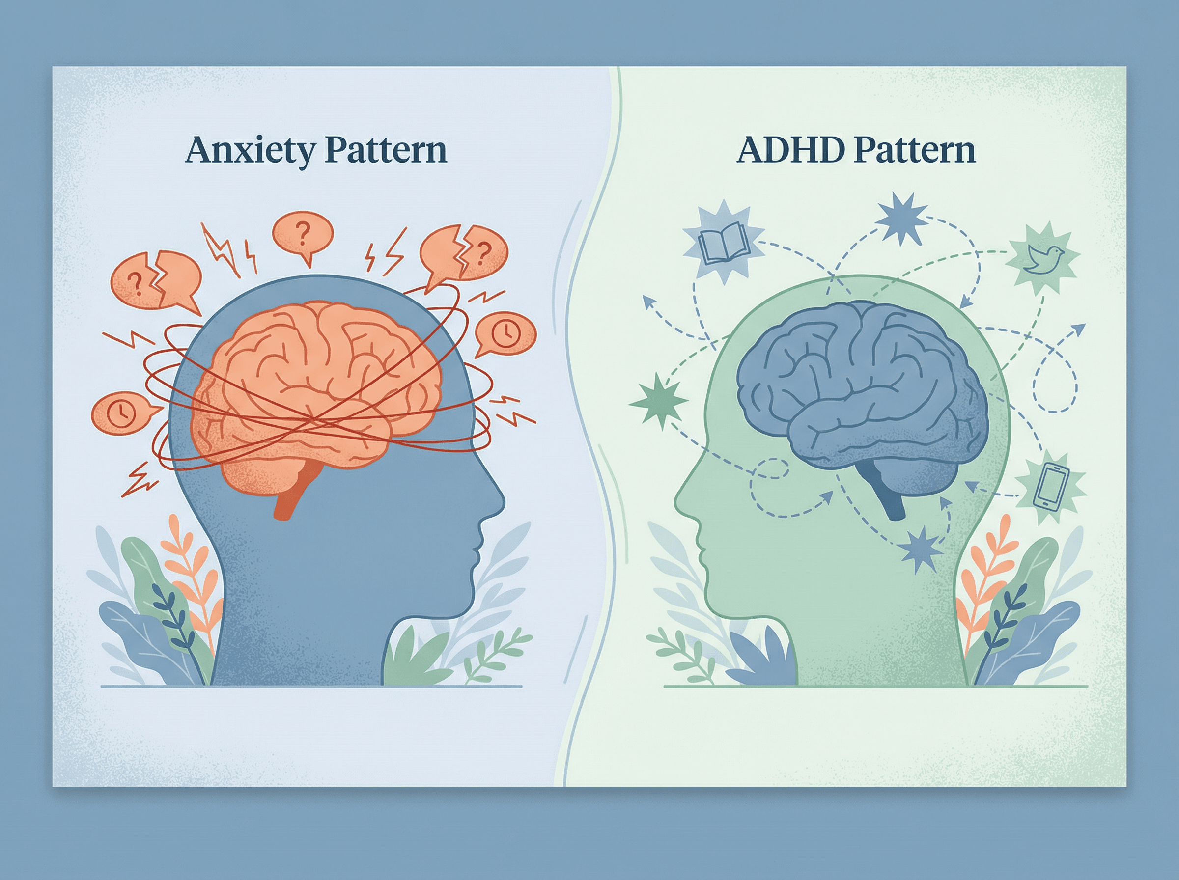 Padrões de atenção diferem entre ansiedade e TDAH, mas os sintomas podem parecer semelhantes