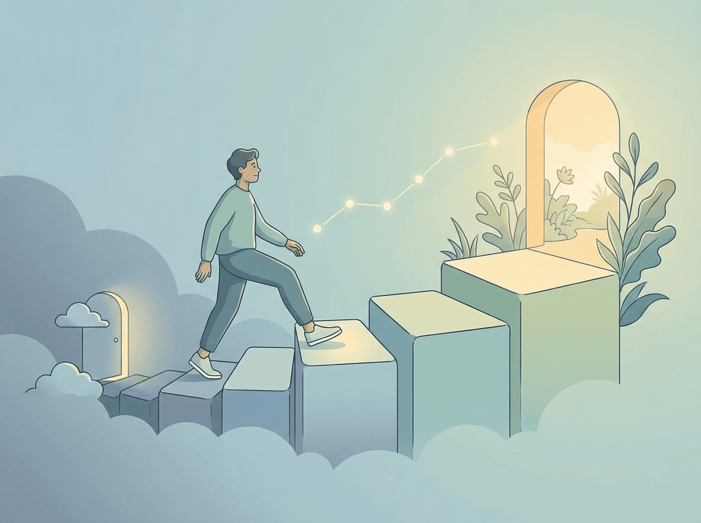 Cada passo de exposição constrói confiança para o próximo