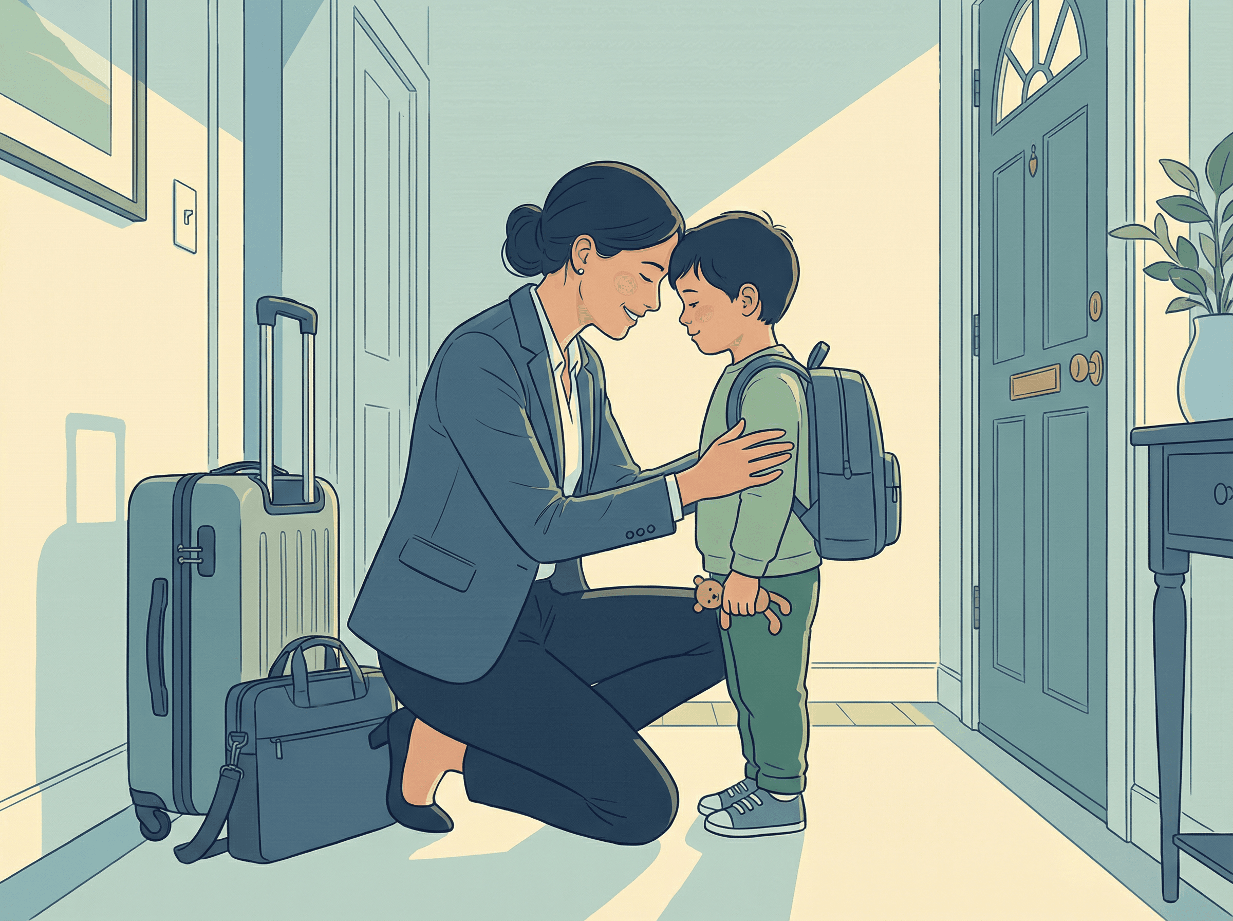 Despedidas antes de viagens de trabalho podem desencadear ansiedade intensa em mães