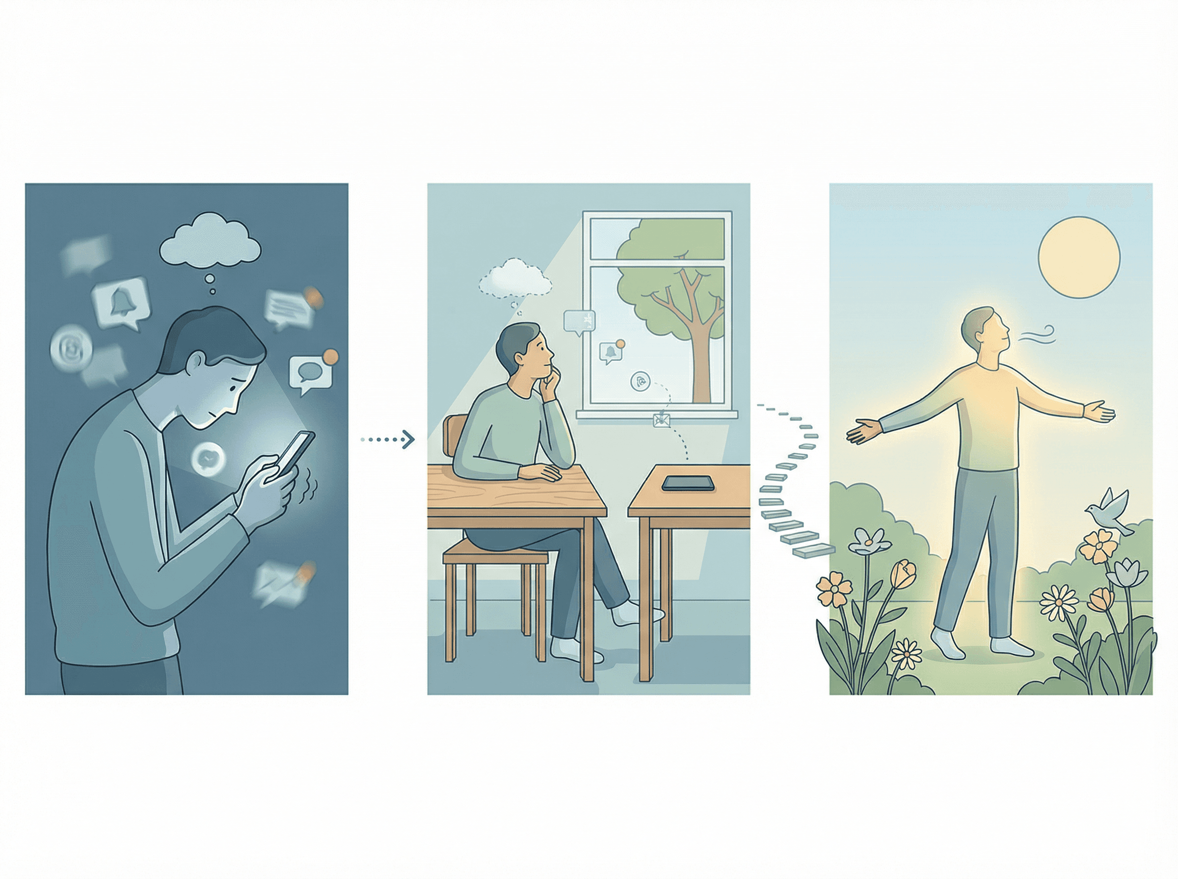 Passos graduais para recuperar a capacidade de desconectar