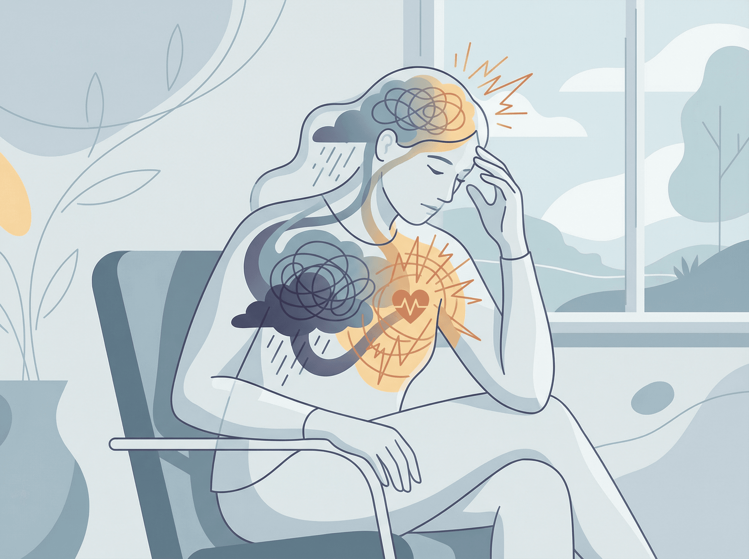 Sintomas sobrepostos de depressão e ansiedade