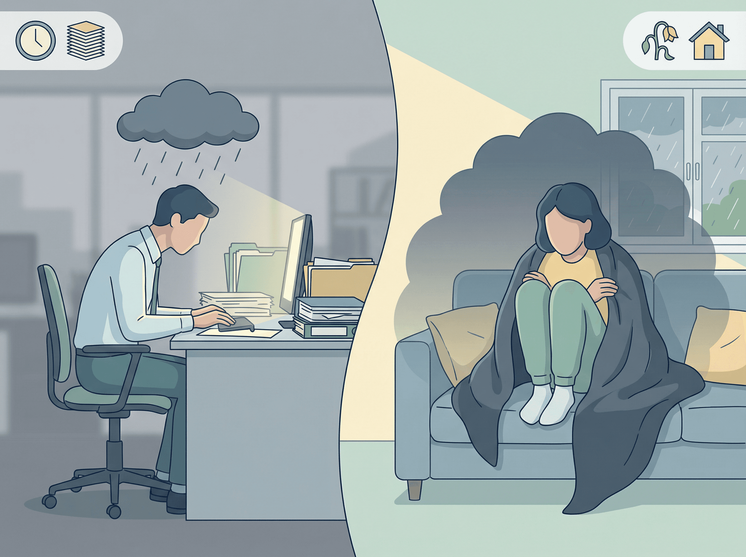 Comparando burnout e depressão