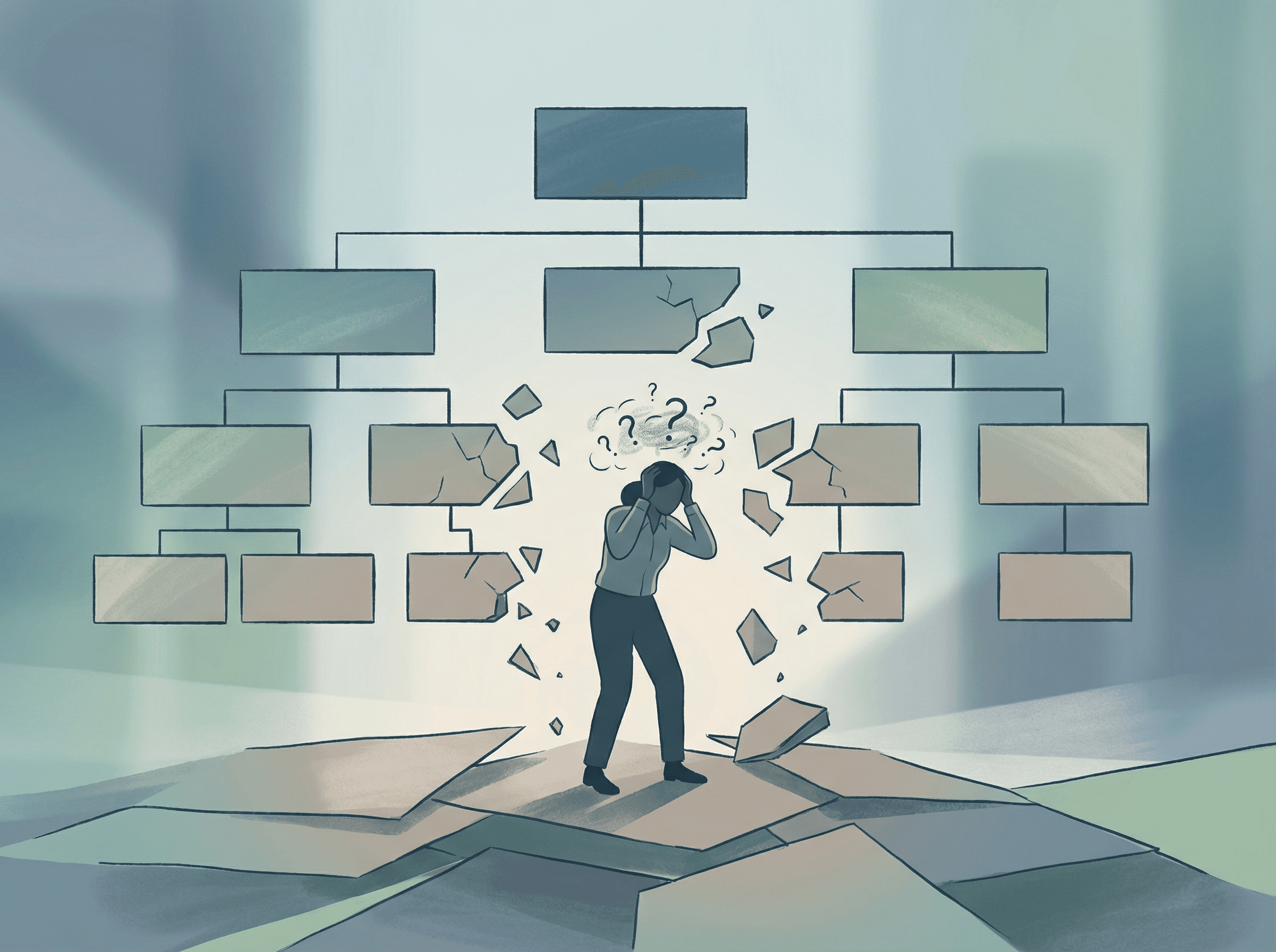 Estrutura organizacional se fragmentando