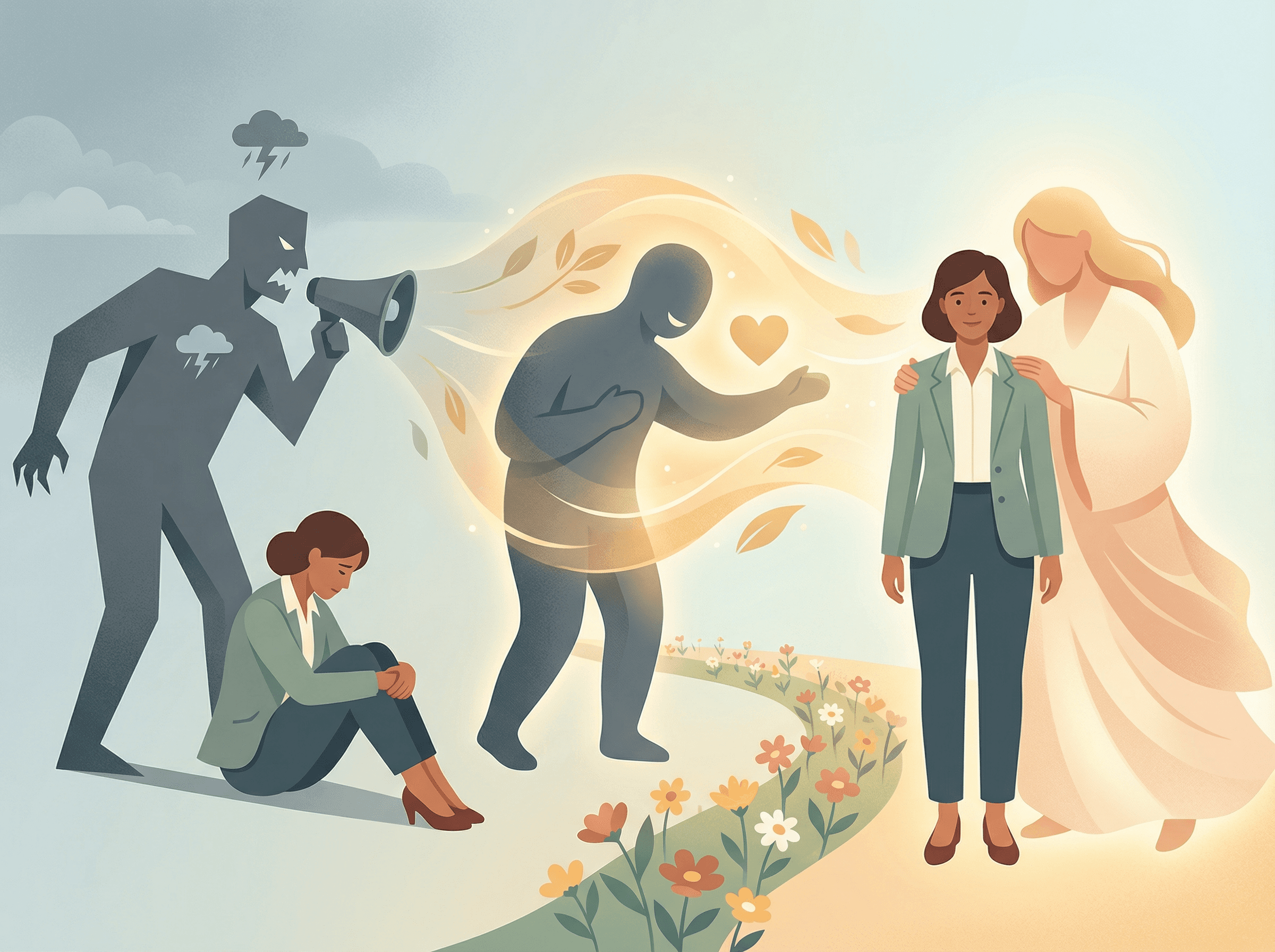 Transformando a voz crítica interna em apoio