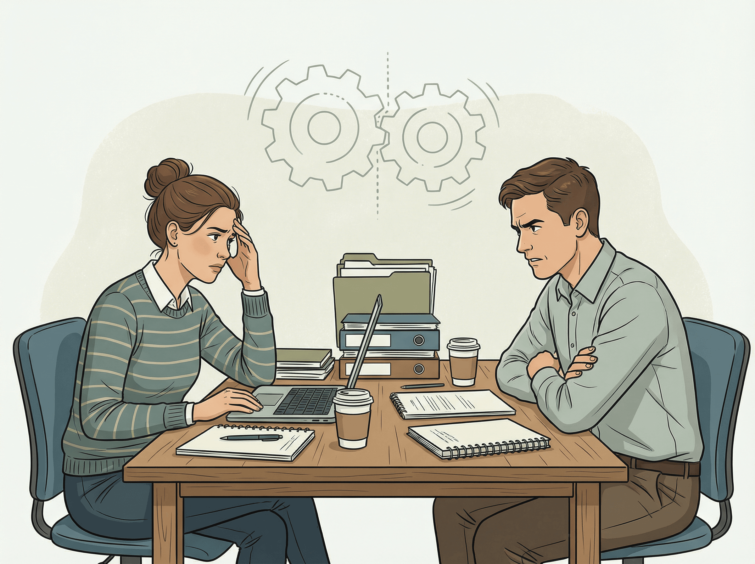 Casal enfrentando desafios do negócio juntos