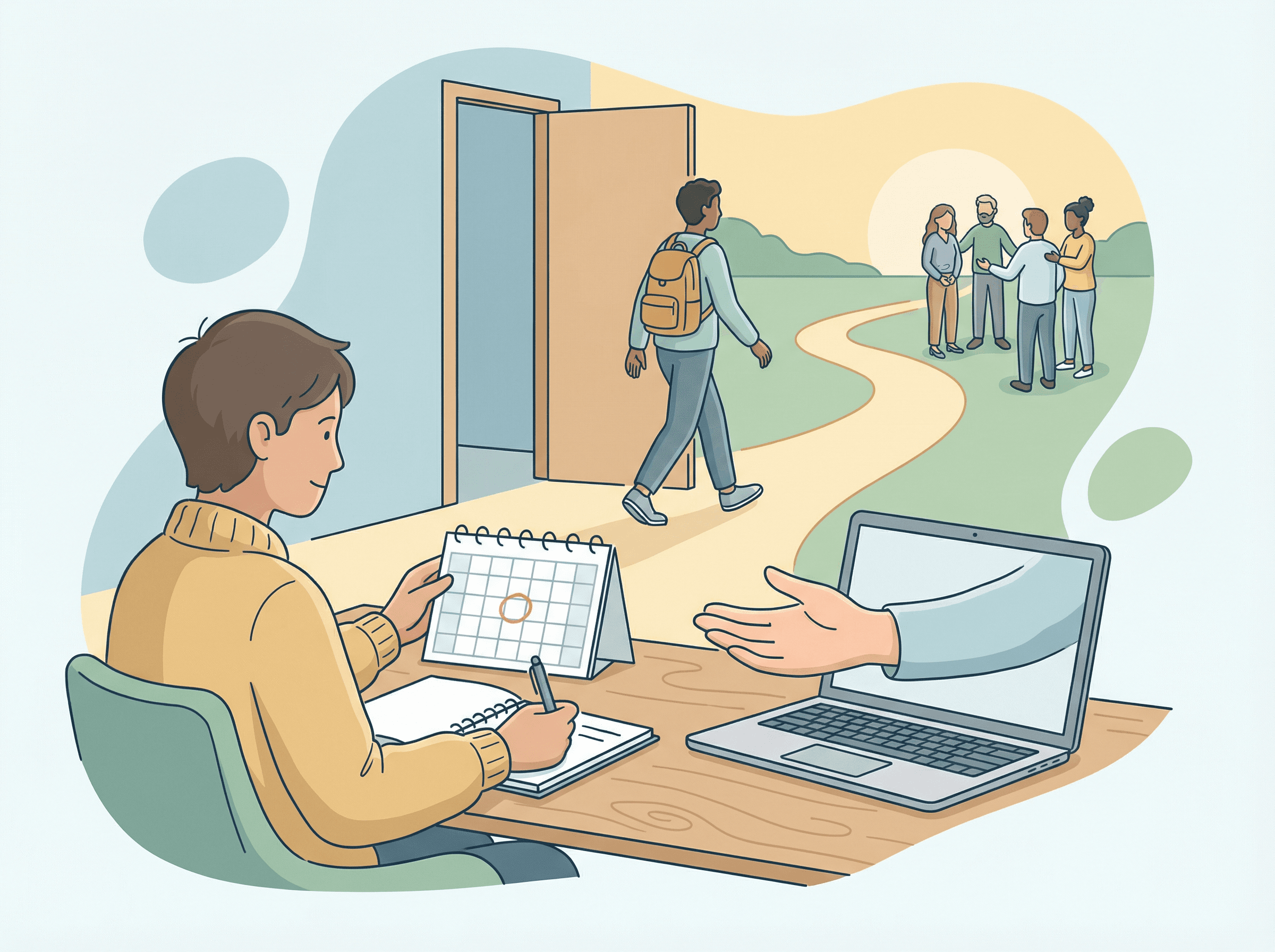 Buscando apoio e planejando saída segura